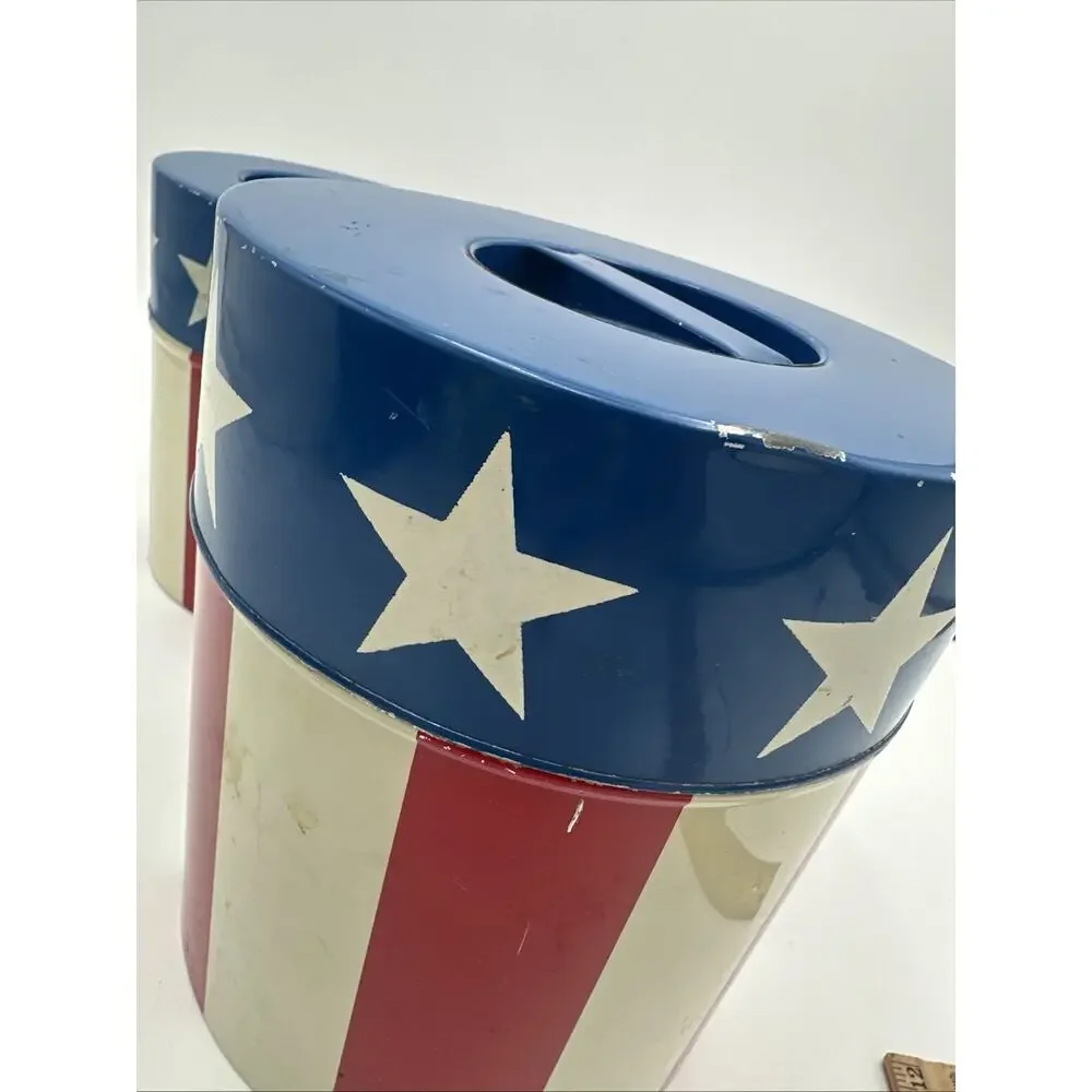 Vintage Vandor Imports Made In Japan Canisters Set Of 4 American Flag Design